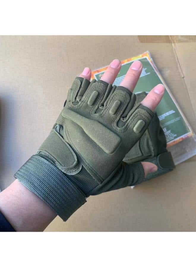 Generic 1 Pair XL Gloves Fingerless for Men Airsoft Gloves Paintball Gloves for Hunting Riding Cycling Gloves  - Image 2