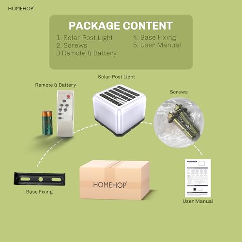Homehop Solar Pillar Light Outdoor 80 LED Wireless Waterproof Decorative Lights for Home Post, Garden Decor, Compound, Wall, Boundary with 3 Color Modes (3.2V/1000mAh/8W) - Image 3