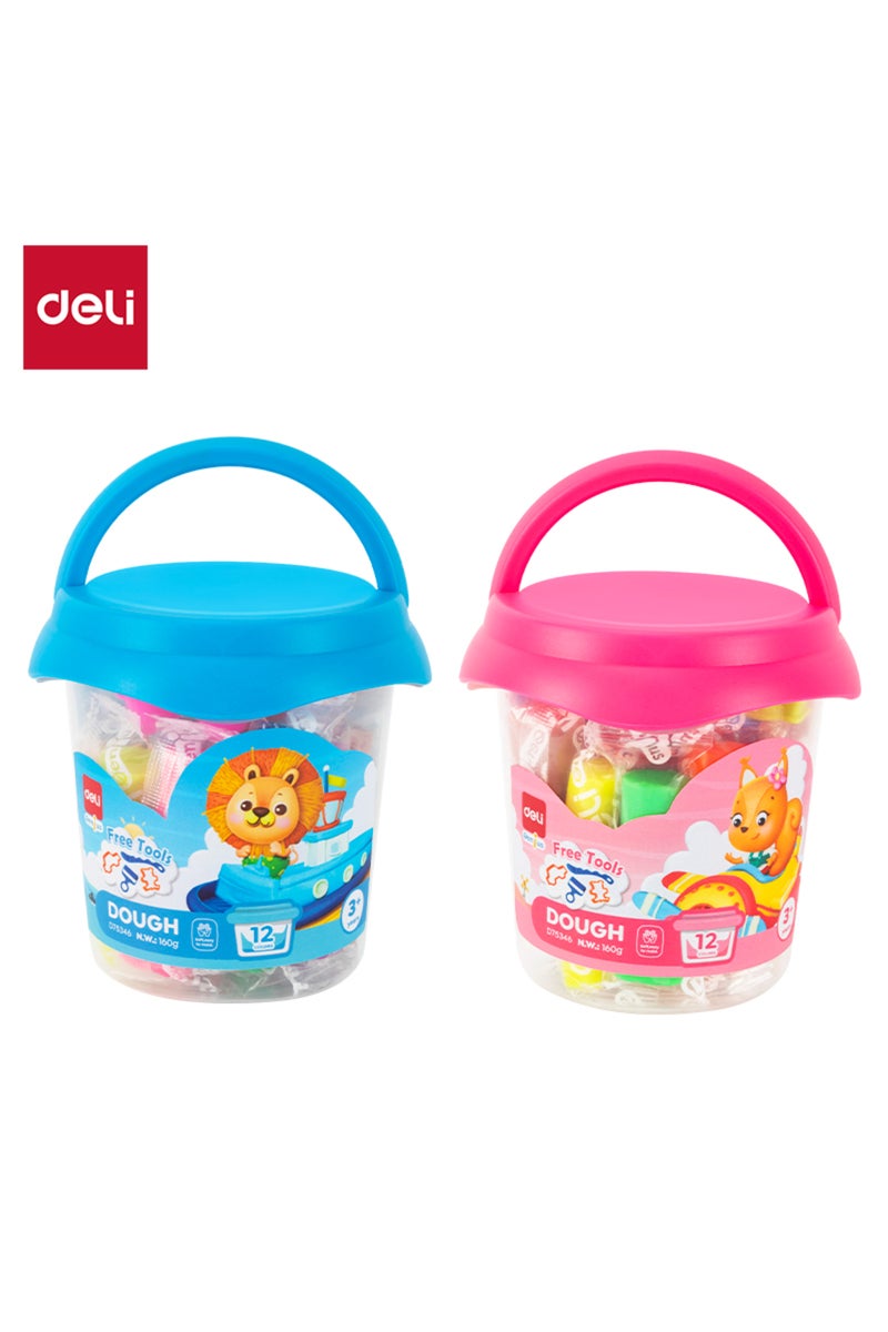 Deli ED75346 Dough Set - 12 colors - ideal for creative play and modeling - Image 1