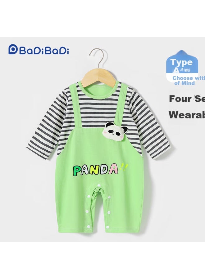Badibadi Autumn Pure Cotton Baby Romper Long Sleeve Air Conditioning Clothes Unisex Baby Children'S Clothing Colorful Panda 100Cm - Image 2