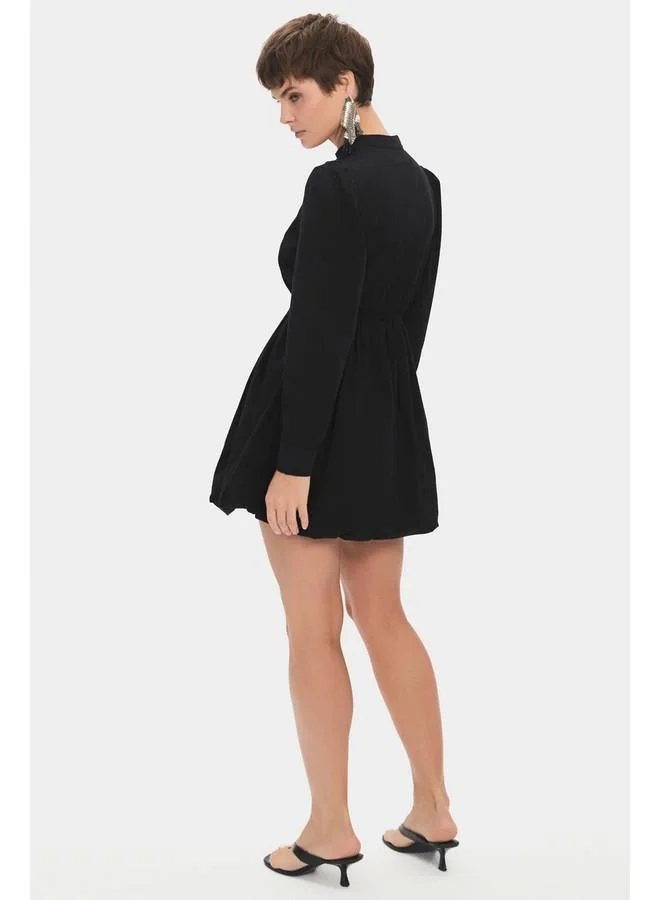 JUNE Gathered Waist Mini Dress