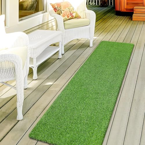 Purav Light 40mm(Size - 1.6 x 3 Feets) Natural Looking Anti Slip Artificial Green Grass Mat for Floor Home Grass Carpet for Balcony - Image 1