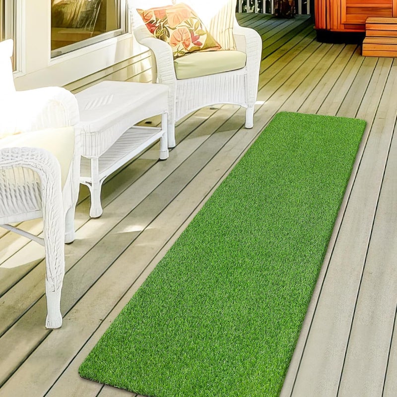 Purav Light 40mm(Size - 1.6 x 3 Feets) Natural Looking Anti Slip Artificial Green Grass Mat for Floor Home Grass Carpet for Balcony - Image 5