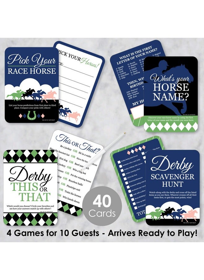Big Dot of Happiness Big Dot of Happiness Kentucky Horse Derby - 4 Horse Race Party Games - 10 Cards Each - Gamerific Bundle  - Image 2