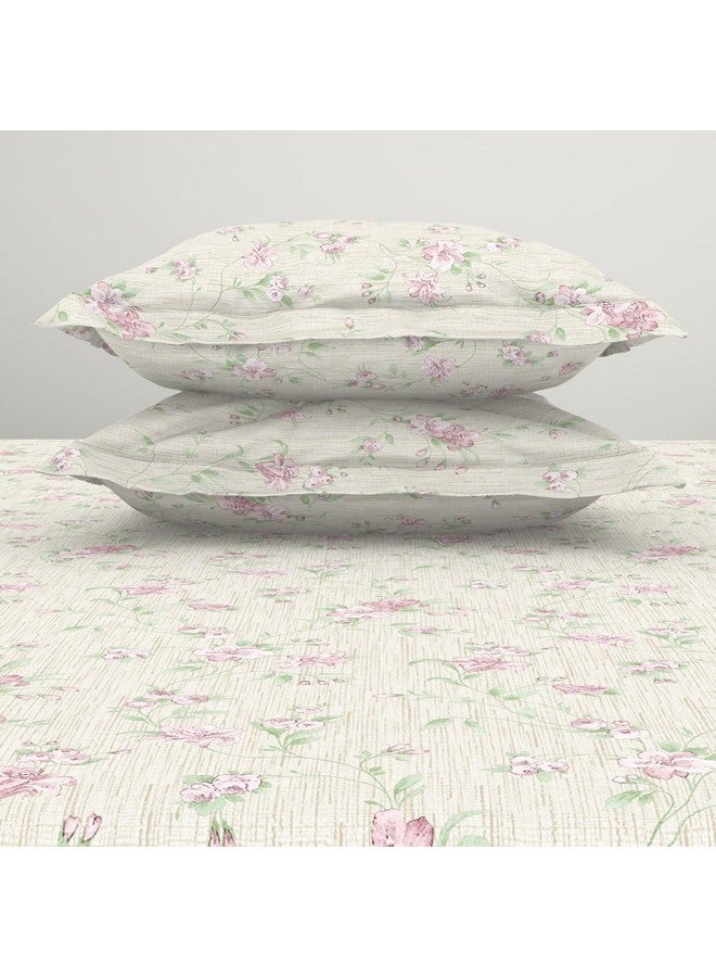 Welspun 120 TC Polycotton Bedsheet for Double Bed with 2 Pillow Cover | Skin Safe & Super Soft King Size Bed Sheet | (108 X 108 Inch) - Gloral Pink | Harmony - Image 5