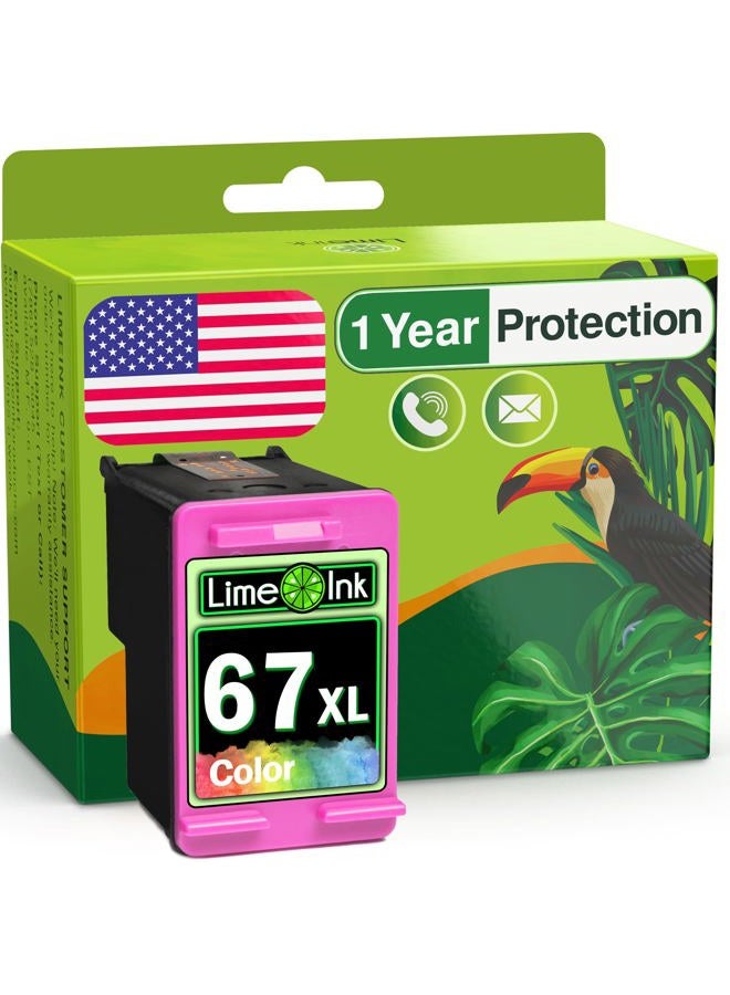 Limeink Remanufactured Ink Cartridge Replacement for HP Ink 67 XL for HP 67xl Ink cartridges Color Ink for HP 67 for HP Printer Ink Deskjet 2700 Envy 6000 6055 4155e 2755e pro 6400 Color 67 - Image 1