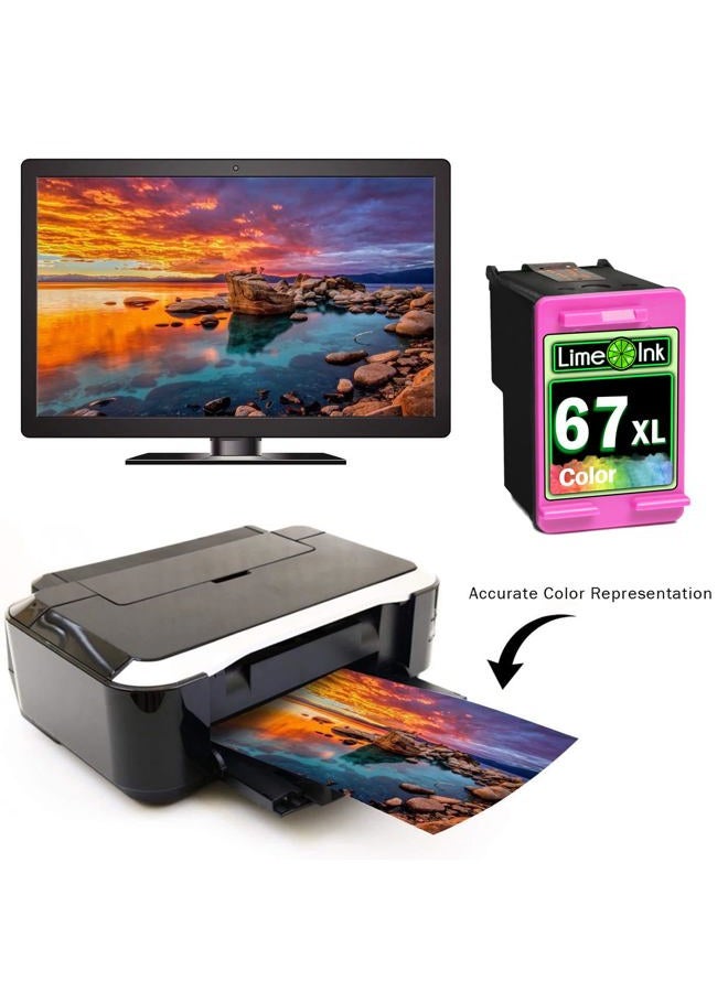 Limeink Remanufactured Ink Cartridge Replacement for HP Ink 67 XL for HP 67xl Ink cartridges Color Ink for HP 67 for HP Printer Ink Deskjet 2700 Envy 6000 6055 4155e 2755e pro 6400 Color 67 - Image 5