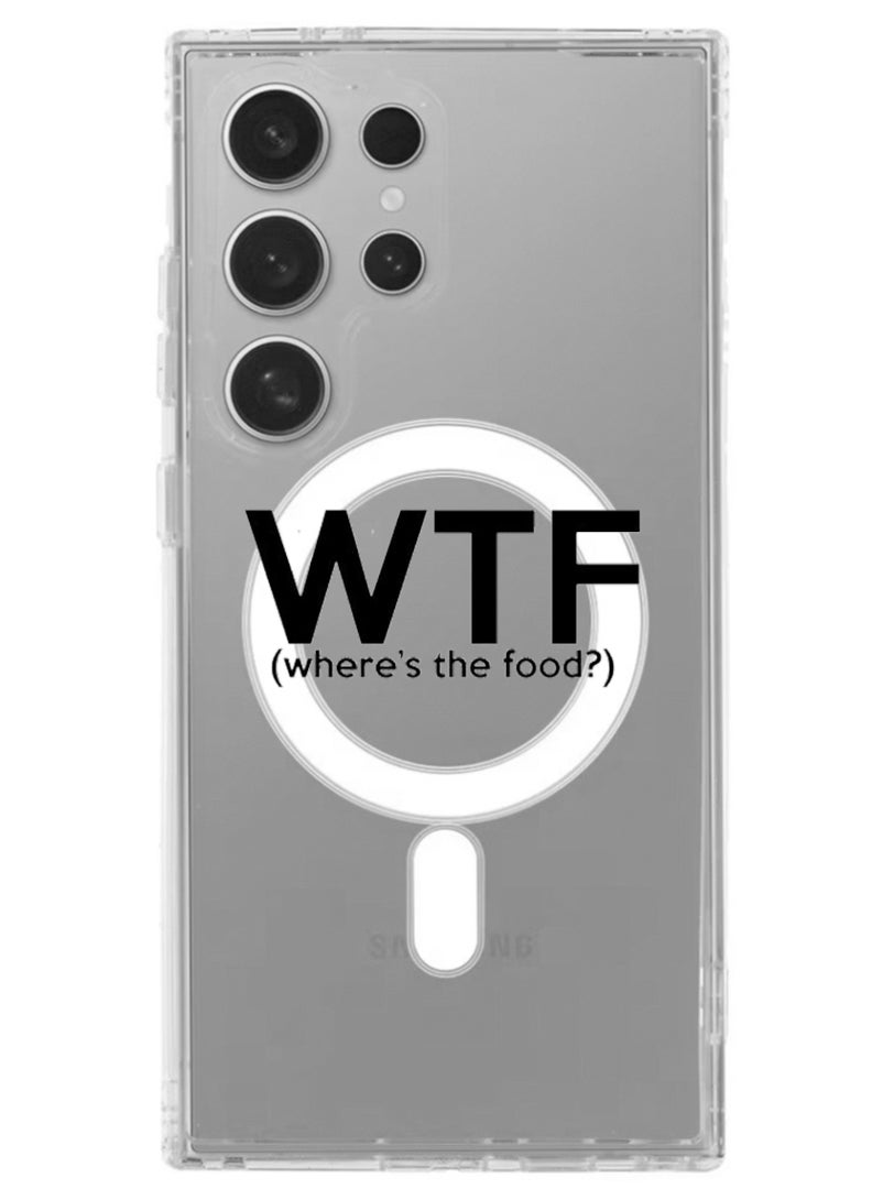 Theodor Magnetic Case for Samsung Galaxy S24 Ultra 6.8-inch Compatible with MagSafe Wireless Charging, Shockproof Phone Bumper Cover WTF where is the food - Image 1