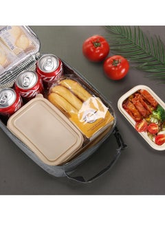 Mmmon Insulated Lunch Bag,Leakproof Portable Lunch Box for Women Men Boys Girls,Large Capacity Bag with Handle and Bottle Pocket for Office School Camping Hiking Outdoor Beach Picnic (Gray)  - Image 2