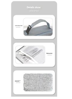 Mmmon Insulated Lunch Bag,Leakproof Portable Lunch Box for Women Men Boys Girls,Large Capacity Bag with Handle and Bottle Pocket for Office School Camping Hiking Outdoor Beach Picnic (Gray)  - Image 5