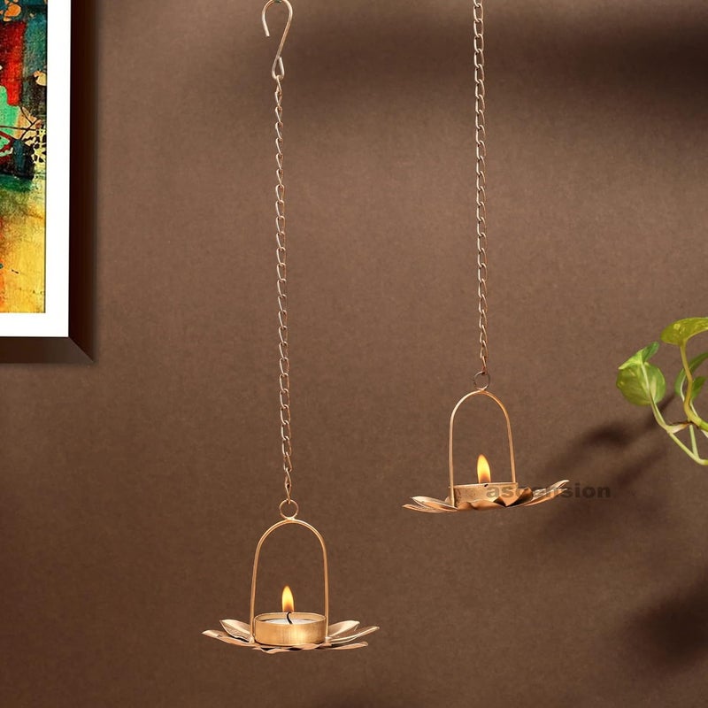 Ascension Metal Sconce Votive Flower Wall Hanging Tealight Candle Holder Candle Holders for Home Decoration (Pack of 2) - Image 1