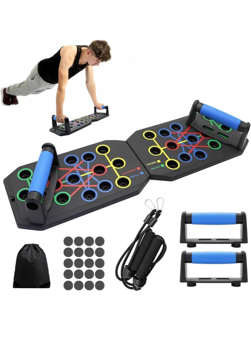 ليون هوم لوح دفع متعدد الوظائف | غير قابل للانزلاق وقابل للطي، محمول للاستخدام المنزلي، مع حبل شد، ومعدات تدريب عضلات الصدر والبطن" - Image 1