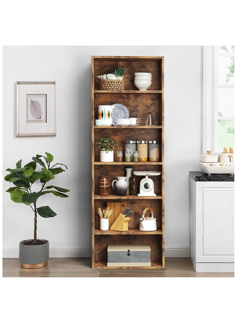 غوغويا أرفف كتب وخزائن كتب أرفف تخزين أرضية قائمة 6 طبقات عرض أرفف تخزين 180 سم خزانة كتب طويلة 180 سم أثاث ديكور منزلي للمكتب المنزلي، غرفة المعيشة، غرفة النوم - Image 4