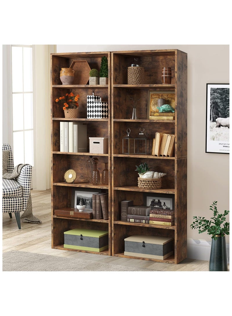 غوغويا أرفف كتب وخزائن كتب أرفف تخزين أرضية قائمة 6 طبقات عرض أرفف تخزين 180 سم خزانة كتب طويلة 180 سم أثاث ديكور منزلي للمكتب المنزلي، غرفة المعيشة، غرفة النوم - Image 5