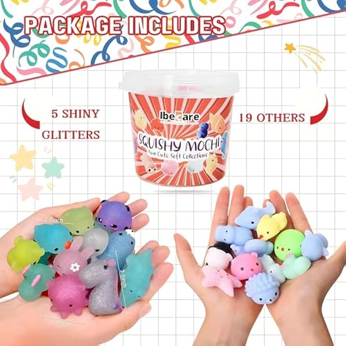 Ibecare Mochi Squishy Toys | Party favors for kids! birthday giveaways or return gifts for Birthday party kids | mini toys | goodie bags pinatas stocking fillers (24 Pcs) - Image 4