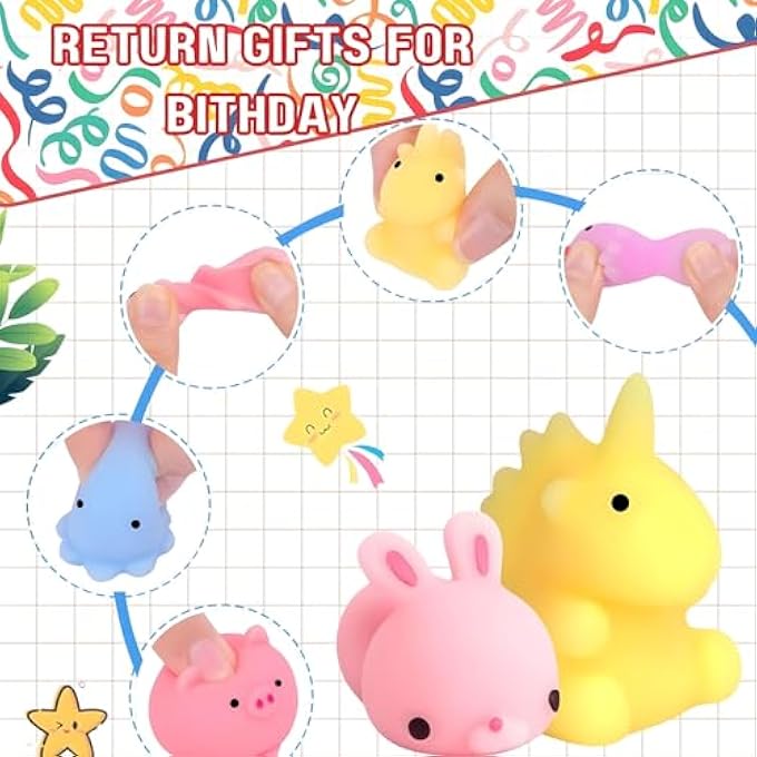 Ibecare Mochi Squishy Toys | Party favors for kids! birthday giveaways or return gifts for Birthday party kids | mini toys | goodie bags pinatas stocking fillers (24 Pcs) - Image 5