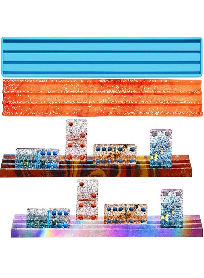 Domino Rack Mold Silicone Domino Holder Mold 3D Domino Tile Rack Mold Domino Tray Holder Epoxy Resin Casting Mold For Domino Tiles