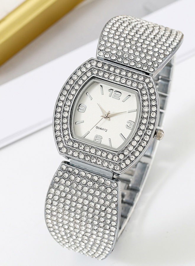 ساعات يد نسائية فاخرة، ساعة يد كوارتز تناظرية، ساعة بسوار مستطيل، ساعات يد أنيقة وعملية للسيدات - Image 4
