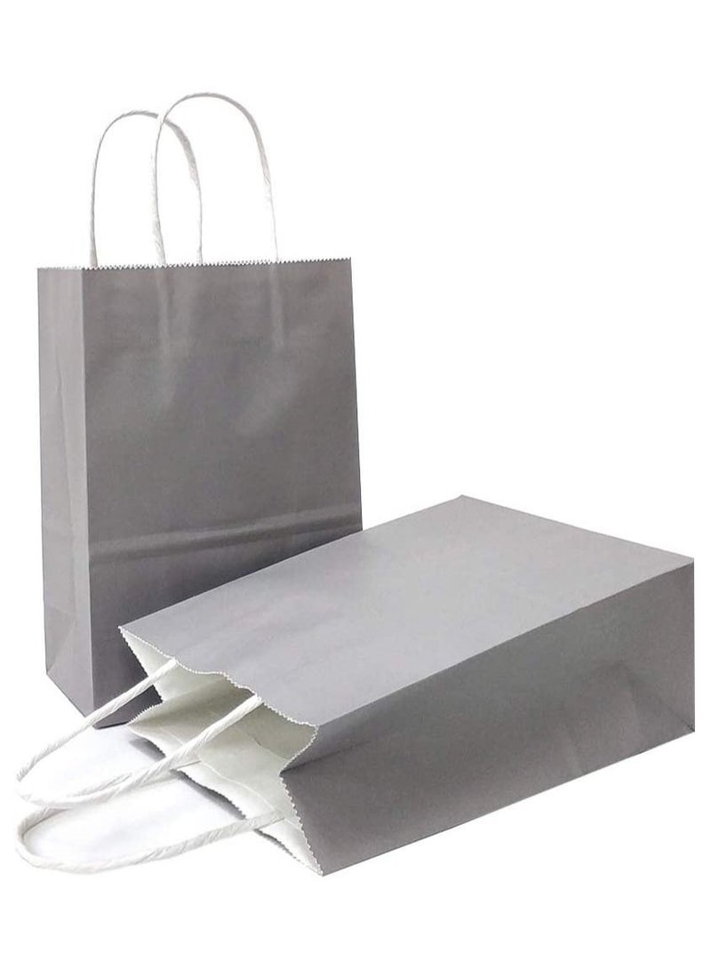 Kraft Paper Bag Silver Twisted Handle 15x21x8 cm Paper Party Bags Hen Party Bags Kraft Paper Bag Bride Birthday Gift Bag Wedding Celebrations Bags for Party Favour - 12 Pieces. - Image 5