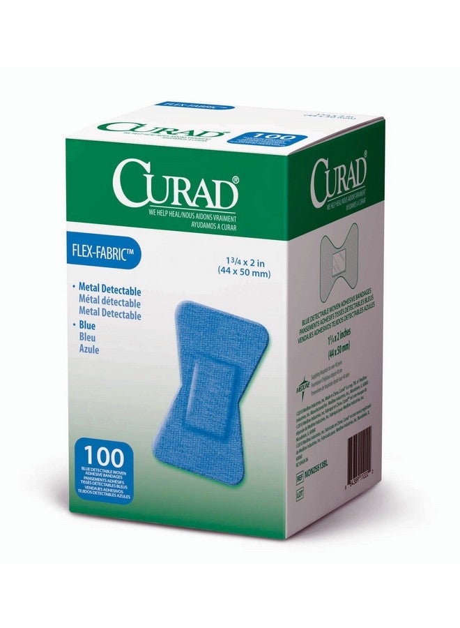 كيوراد ضمادات لاصقة لأطراف الأصابع من كيراد، ضمادة زرقاء قابلة للكشف، مناسبة لخدمات الطعام، 100 ضمادة، أطراف الأصابع 1.75 بوصة × 2 بوصة (قد تختلف العبوة) - Image 1