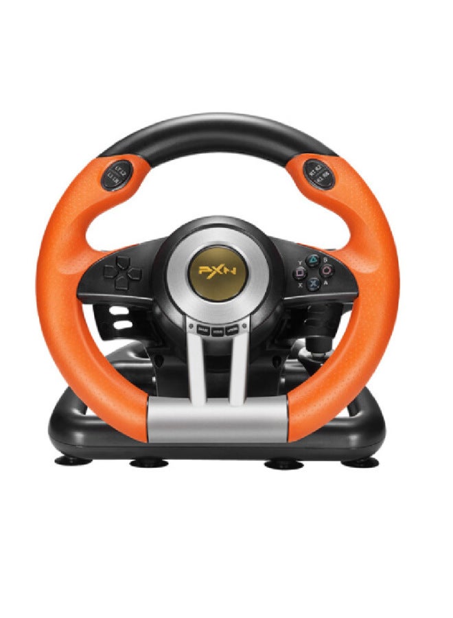 Lestat PXN V3PRO Racing Game Steering Wheel Compatible PC/PS3/4/xboxone/switch Black-Product Color:Orange  - Image 1