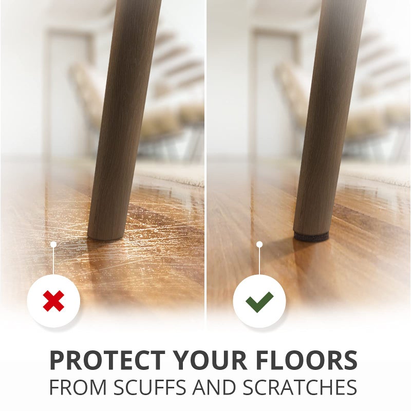X-Protector Felt Furniture Pads X-PROTECTOR - 48 Premium Floor Protector Chair Felts for Feet Wood Floors Best Hardwood Protect Your Hard Floors! (Brown) - Image 5