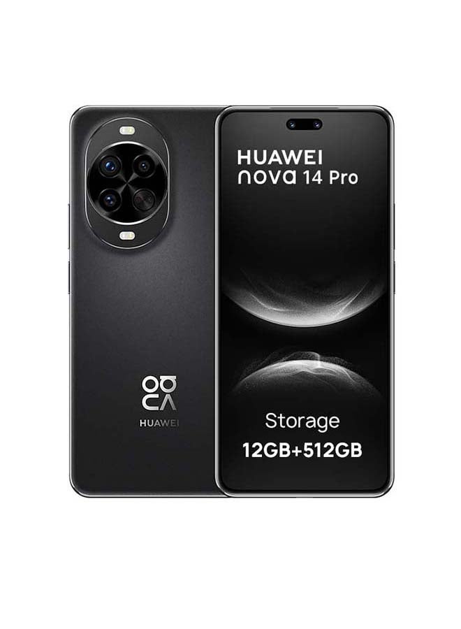 HUAWEI Nova 14 Pro Dual SIM Black 12GB RAM 512GB with 100W HUAWEI SuperCharge Turbo - Middle East Version - Image 1