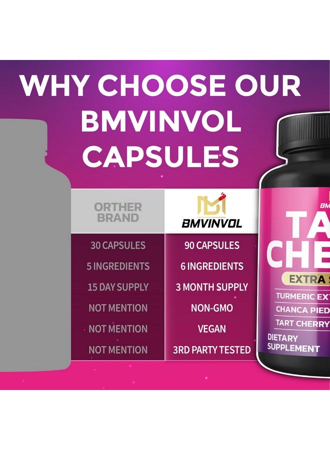 BMVINVOL BMVINVOL Tart Cherry 20:1 Extract - Plus Moringa, Chanca Piedra, Celery, Cranberry Extract and More - 90 Capsules - 3 Month Supply - Image 5