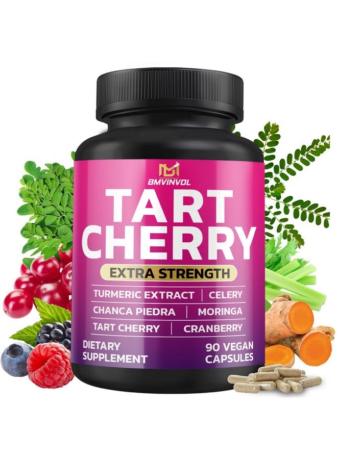 BMVINVOL BMVINVOL Tart Cherry 20:1 Extract - Plus Moringa, Chanca Piedra, Celery, Cranberry Extract and More - 90 Capsules - 3 Month Supply - Image 1