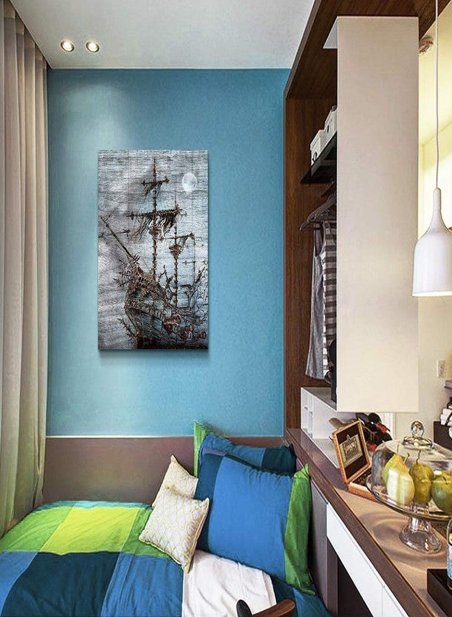 DZRWUBHS Canvas Wall Art for Bedroom Wall Decor for Bathroom Simple Life Abstract Black and White Art Ship Painting Modern Framed Office Canvas Art Prints Ready to Hang Pictures for kitchen Home Decorations - Image 3