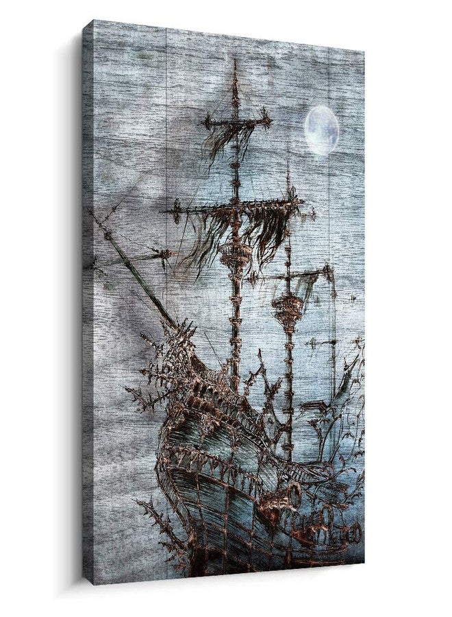 DZRWUBHS Canvas Wall Art for Bedroom Wall Decor for Bathroom Simple Life Abstract Black and White Art Ship Painting Modern Framed Office Canvas Art Prints Ready to Hang Pictures for kitchen Home Decorations - Image 1
