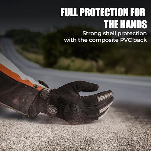 BADOWL Polyester Wind Rider Full Finger Motorcycle Riding Gloves with Touchscreen Fingertips and Knuckle Protection Anti-Slip Grip (Grey, XL), Motorcycle Racing - Image 5
