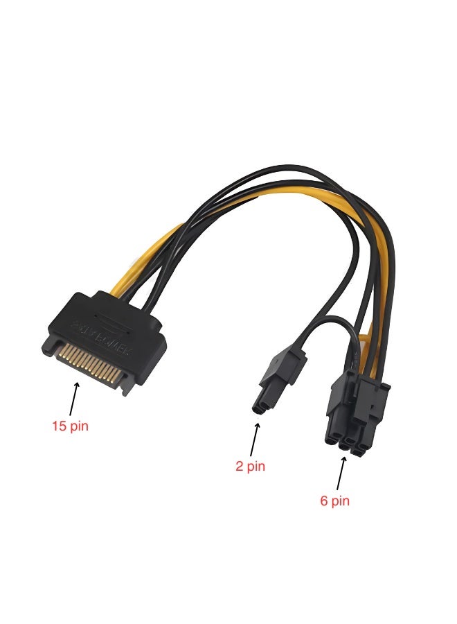 SATA to (2+6) PCI-E 8 Pin Power Converter Cable for Graphics Card - Image 2