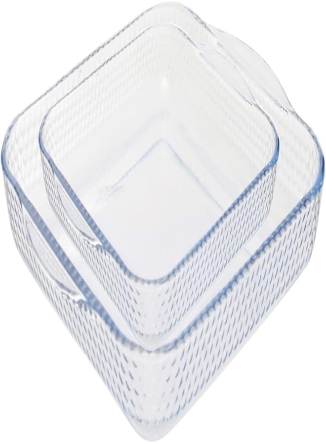 BRO ART Oven Glass Square Honeycomb Dishes 2 Pieces Set/Elegant design, Trusted Brand, attractive shape/High Quality Materials
