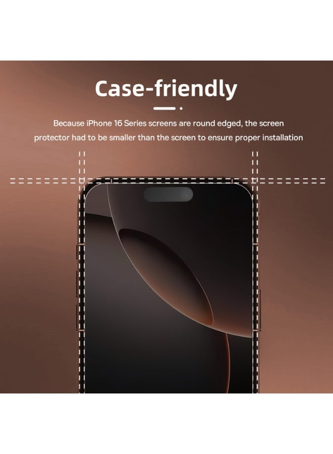 Aztech حامي شاشة AZTECH لجهاز iPhone 16 Pro 6.3 بوصة مضاد للتجسس زجاج مقسى خالي من الفقاعات تغطية عالية الدقة تركيب سهل (أسود للخصوصية، iPhone 16 Pro 6.3 بوصة) - Image 2