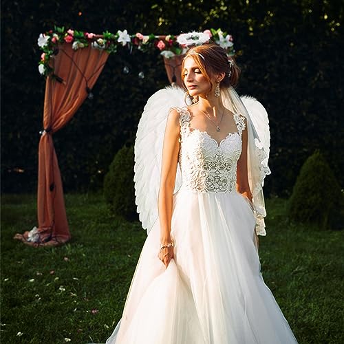 Loieryk Angel Wings and Halo for Adult Feather Angel Wings Costume for Women Halloween Cosplay Accessories - Image 2