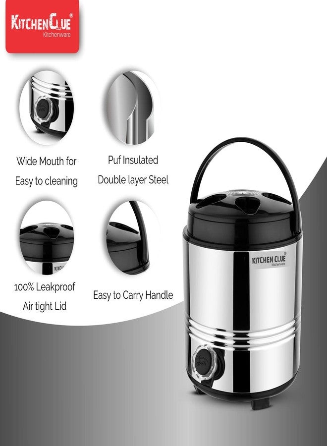 KITCHEN CLUE Stainless Steel Travel Water Jug 3 Liter, Silver - Fresh Quality Plastic & 304 Grade Quality Steel - Double Wall Thick PUF Insulation Keeps Water/Tea Hot & Cold for 4-5 Hours - Image 4