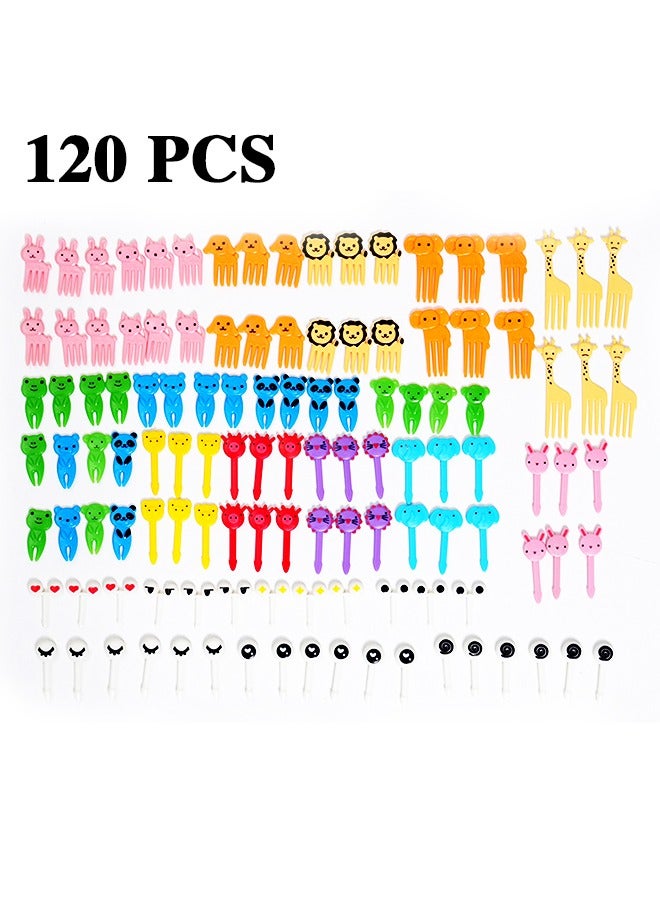 120-Piece Children's Food Fruit Fork Mini Cartoon Toothpick for Cake Party Supply - Image 1