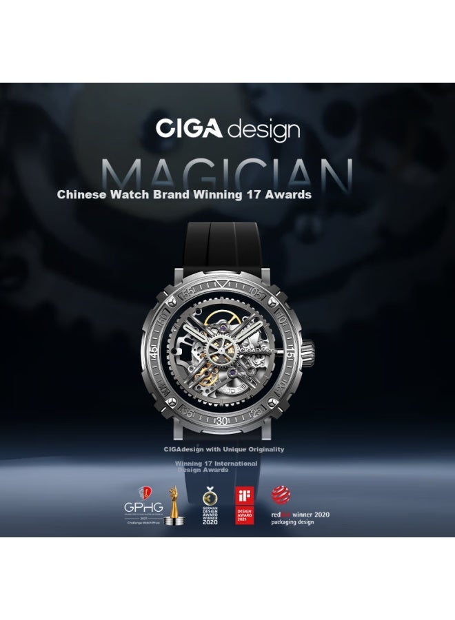 CIGA Design ساعة ميكانيكية من تيتيوم سلسلة جيا إم من سيغا ديزاين، ساعة واحدة بثلاثة أنماط، أنيقة وعالية الجودة، هدية رأس السنة - Image 3