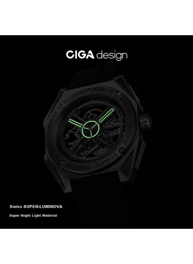 CIGA Design ساعة ميكانيكية من تيتيوم سلسلة جيا إم من سيغا ديزاين، ساعة واحدة بثلاثة أنماط، أنيقة وعالية الجودة، هدية رأس السنة - Image 4