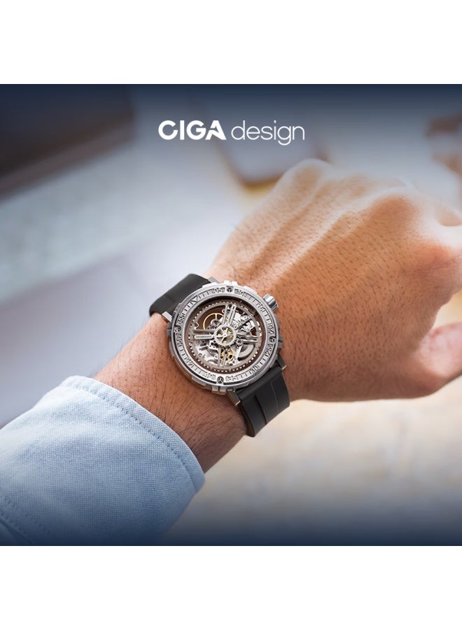 CIGA Design ساعة ميكانيكية من تيتيوم سلسلة جيا إم من سيغا ديزاين، ساعة واحدة بثلاثة أنماط، أنيقة وعالية الجودة، هدية رأس السنة - Image 5