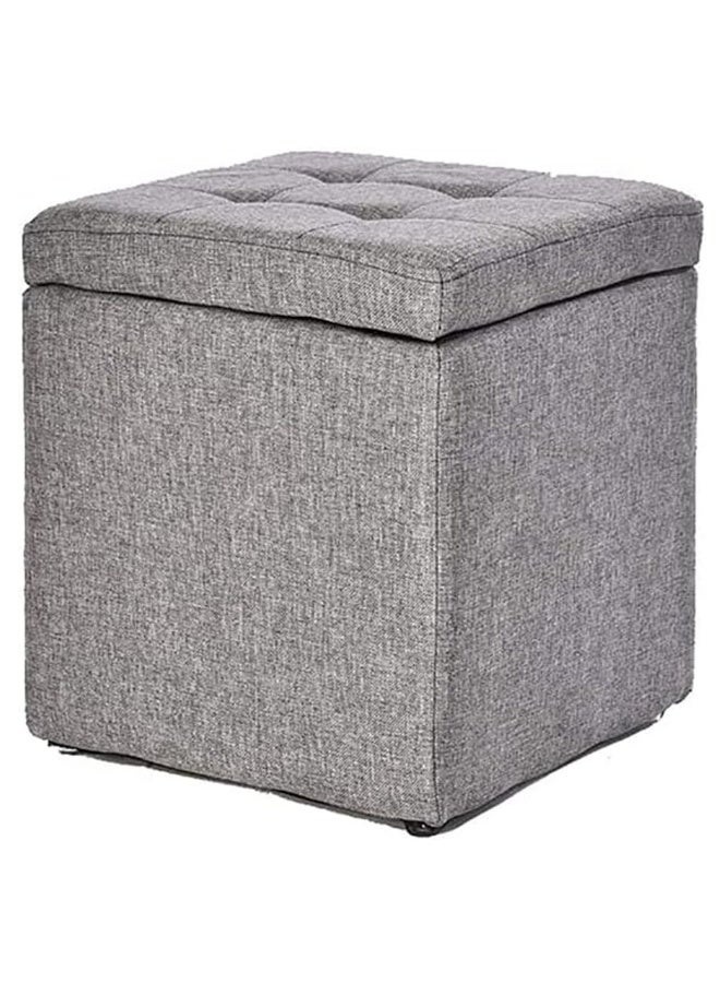 Storage Ottoman Footrest Stool Square Linen Fabric with Hidden Storage – Multi-Functional Cube Seat, Toy Box Organizer, Coffee Table & Shoe Storage Bench – Modern Space-Saving Ottoman for Living Room & Bedroom - Image 2