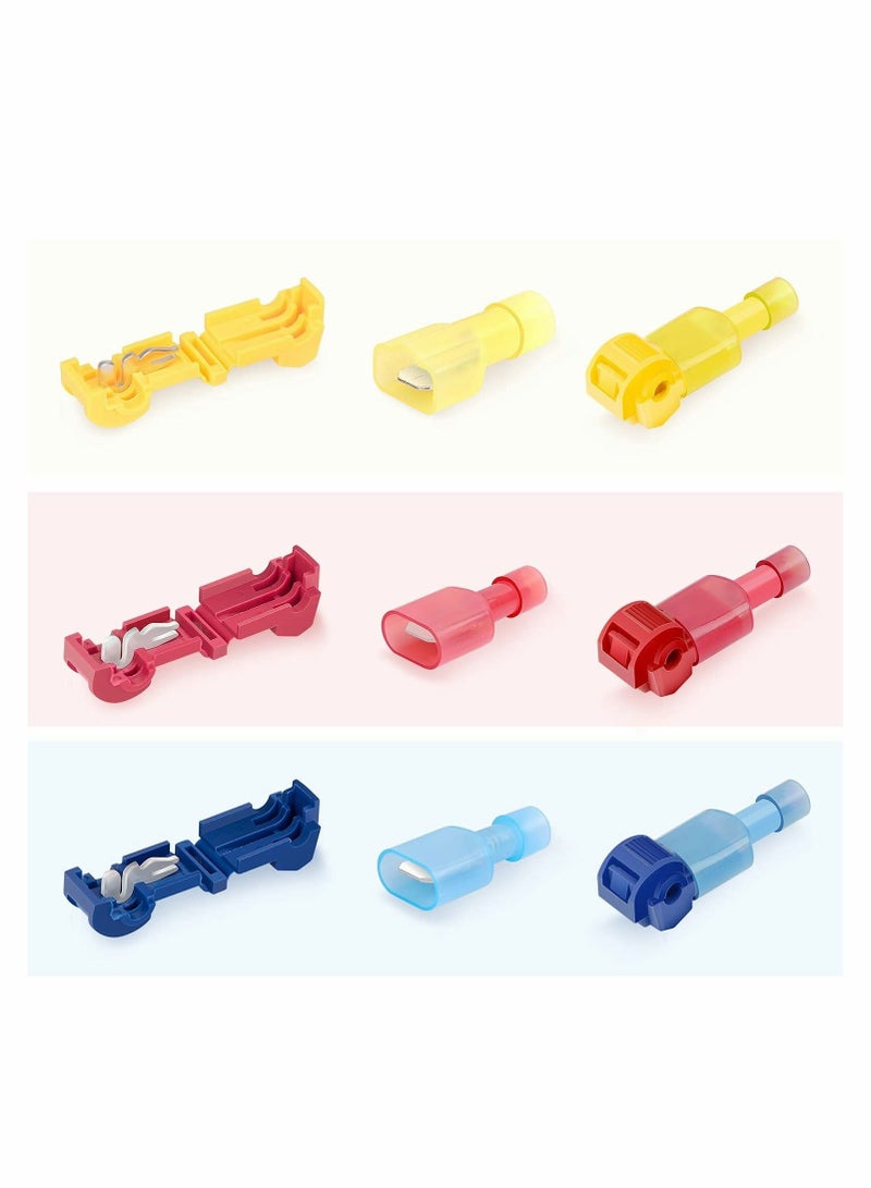 T-Tap Quick Splice Connector Kit, Self-stripping with Nylon Fully Insulated Male Quick Disconnects Kit, Quick Splice Electrical Connector(120 Pcs) - Image 2