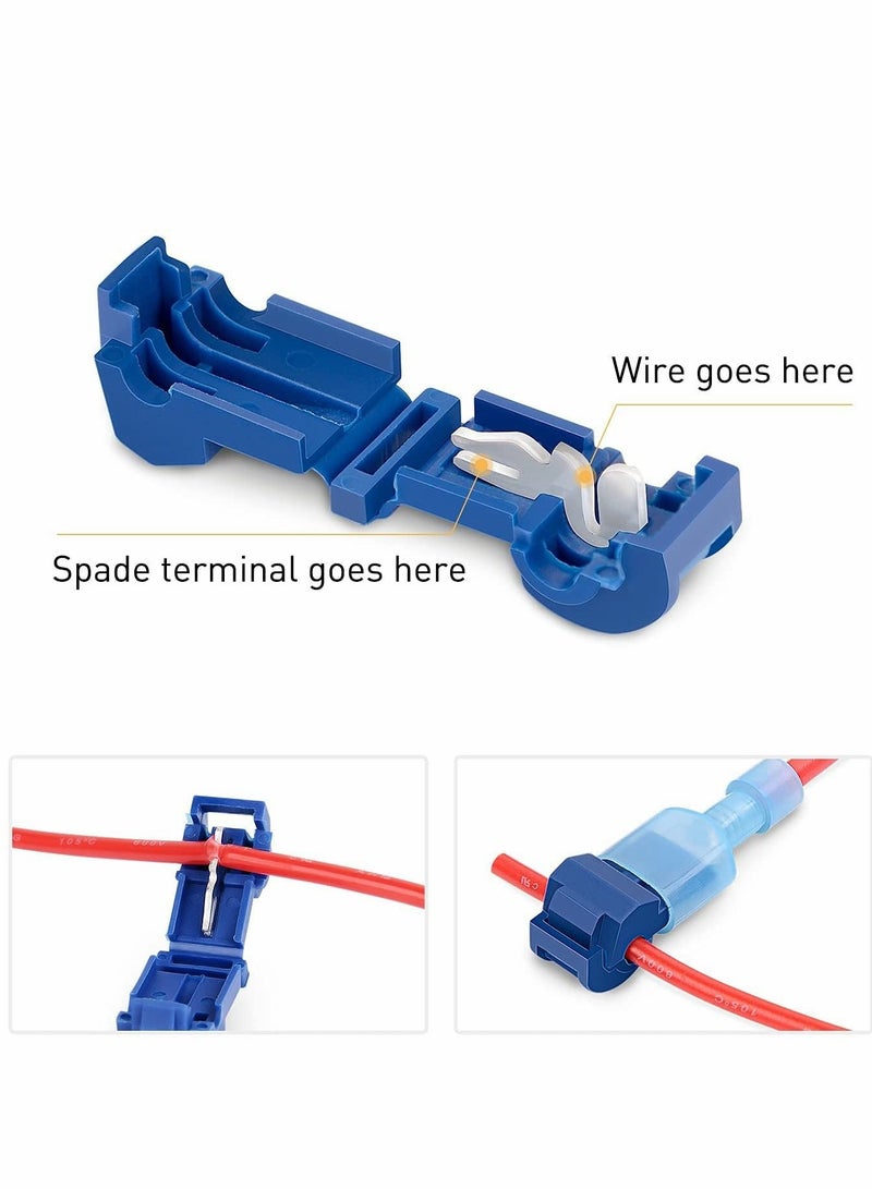 T-Tap Quick Splice Connector Kit, Self-stripping with Nylon Fully Insulated Male Quick Disconnects Kit, Quick Splice Electrical Connector(120 Pcs) - Image 4