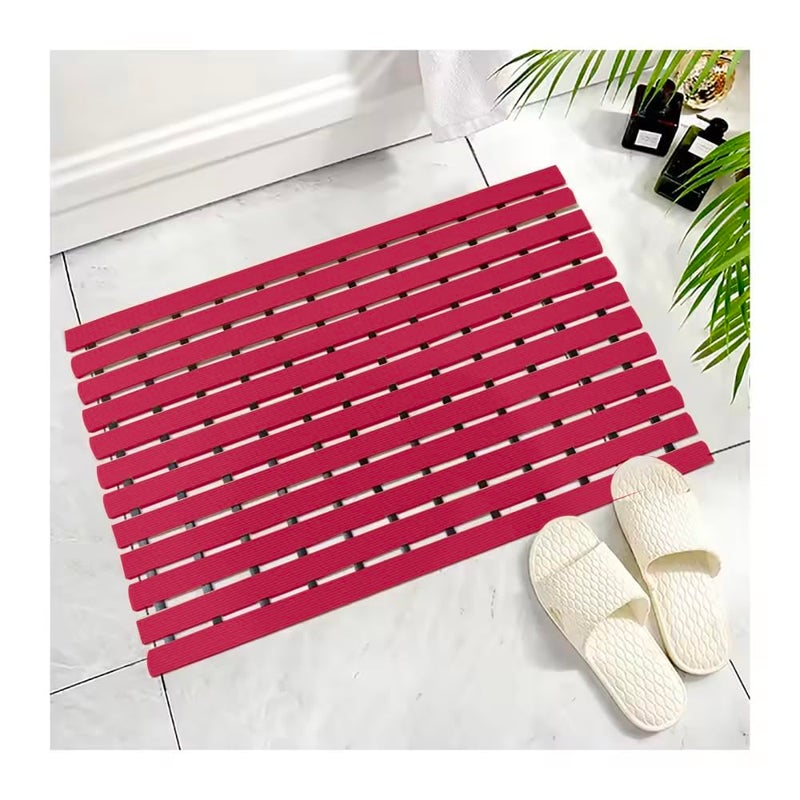 F fabsouk Premium Shower Mat Anti Slip, Striped Anti Skid for Bathroom, Stand up mat for Bath, Shower, Kitchen, Anti Bactirial, Machine Washable(1.5ft x 2ft) - Also Available in 5 Meter Roll - Image 1