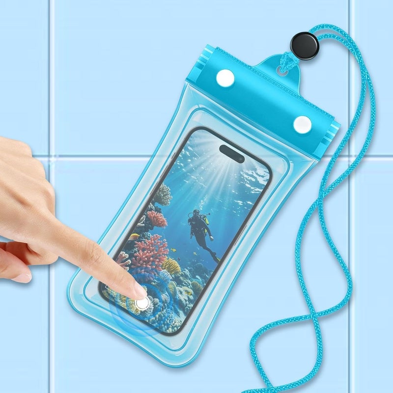 Waterproof Case for Phone,Floating Touch Screen Dry - Waterproof Pouch for Swimming,for Men Women Surfing Snorkeling Drifting Swimming Outdoor Cruise Travel Beach Blue - Image 3