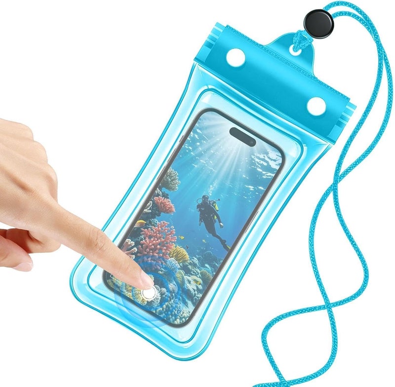 Waterproof Case for Phone,Floating Touch Screen Dry - Waterproof Pouch for Swimming,for Men Women Surfing Snorkeling Drifting Swimming Outdoor Cruise Travel Beach Blue - Image 1