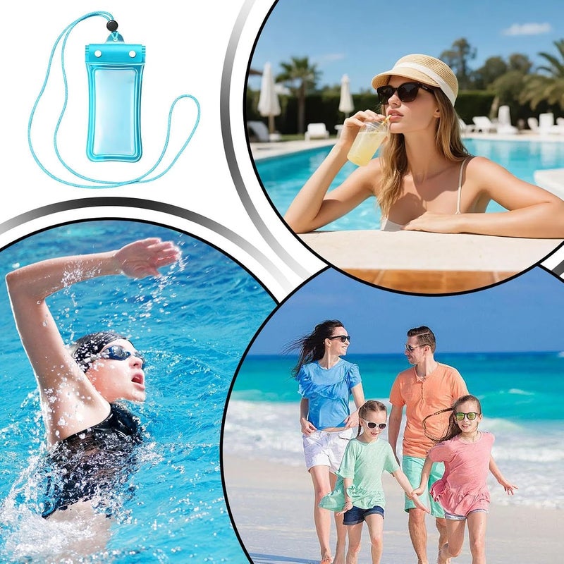 Waterproof Case for Phone,Floating Touch Screen Dry - Waterproof Pouch for Swimming,for Men Women Surfing Snorkeling Drifting Swimming Outdoor Cruise Travel Beach Blue - Image 4