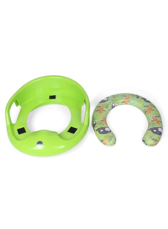 KORBOX Toilet Trainer Soft Cushion Baby Potty Seat With Handle And Back Support Toilet Seat For Western Toilet (Green) - Image 3
