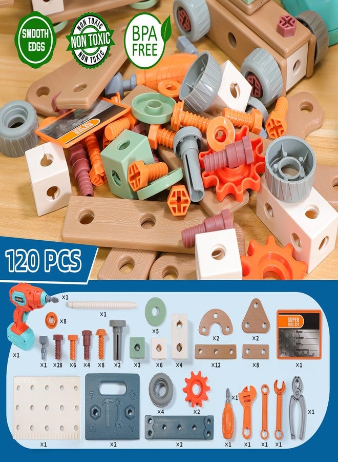VEAIS Kids Tool Set with Drill,120Pcs Toddler Tool Set with ToolBench,Montessori Toy for 2+Year Old,Educational STEM Construction Toys for Ages 2-4,Pretend Play Toddler Toys 3-5 Year Old Birthday Gift - Image 3